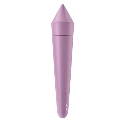 Vibromasseur Ultra Power Bullet 8 Satisfyer lilas, vue de profil avec connecteur de charge magnetique - Oh My God'Z