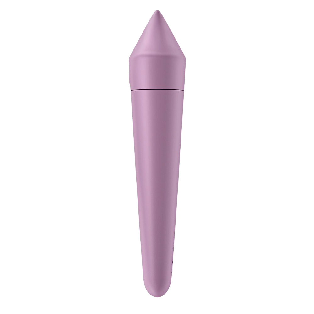 Vibromasseur Ultra Power Bullet 8 Satisfyer lilas, vue de dos lisse en silicone biocompatible - Oh My God'Z