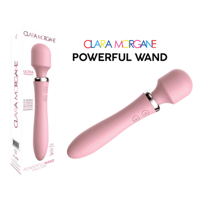 Vibromasseur wand rose avec boîte, silicone médical, double tête stimulante Clara Morgane - Oh My God'Z