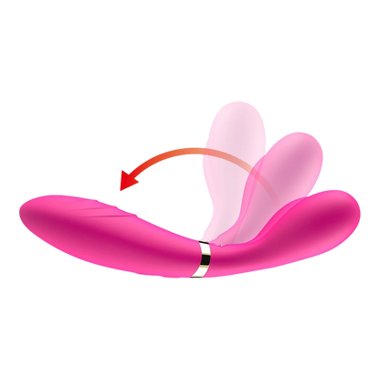 Vibromasseur wand rose flexible en forme de Y avec transparence montrant design ergonomique adaptable - Oh My God'Z