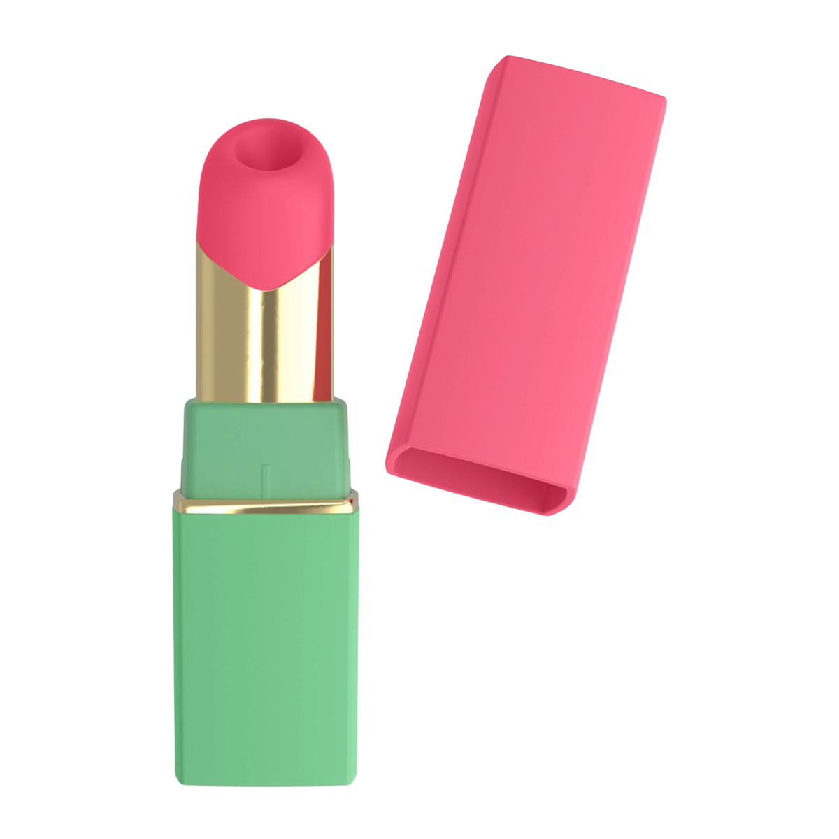 Womanizer Beauty vert avec capuchon rose retire, embout silicone rose et corps vert satine - Oh My God'Z