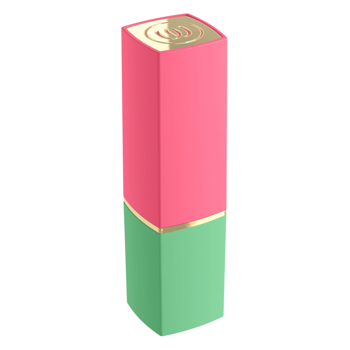 Womanizer Beauty vert ferme avec capuchon rose et liseret dore, design compact de rouge a levres - Oh My God'Z