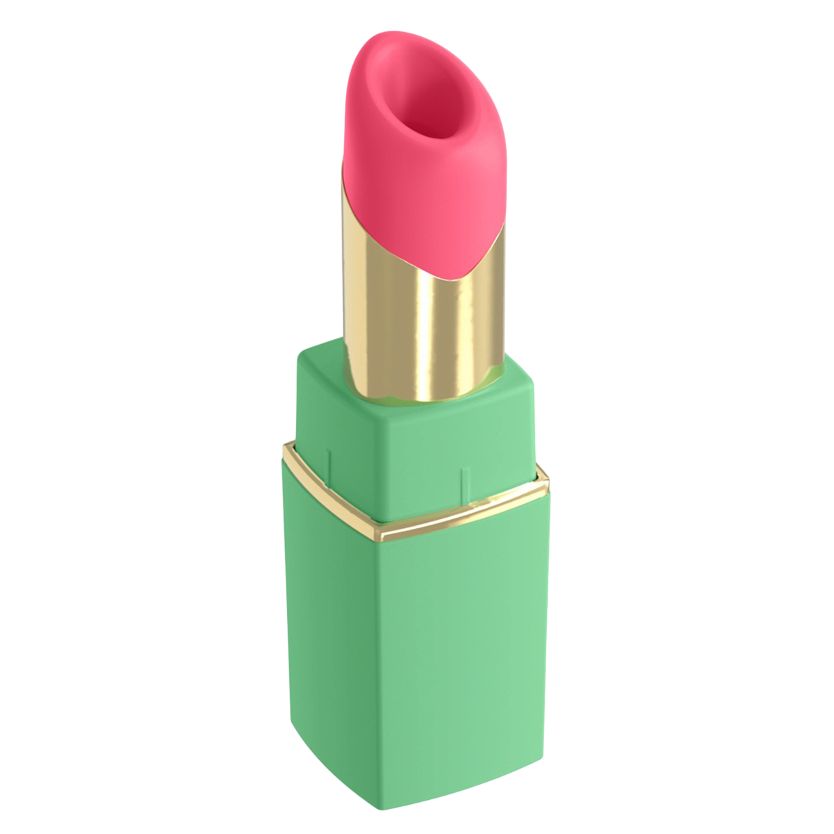 Womanizer Beauty vert ouvert, embout rose en silicone et corps vert facette avec anneau dore - Oh My God'Z