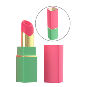 Stimulateur clitoridien Womanizer Beauty vert et rose en silicone, capuchon rose et zoom detail - Oh My God'Z