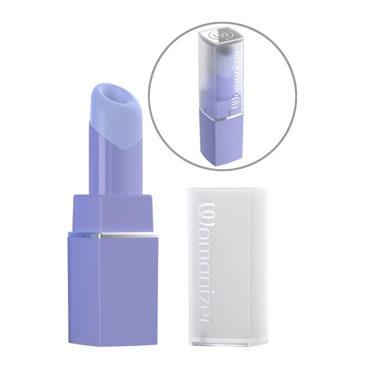 Womanizer Beauty violet, stimulateur clitoridien design rouge a levres avec capuchon transparent - Oh My God'Z